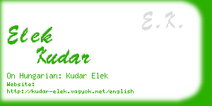 elek kudar business card